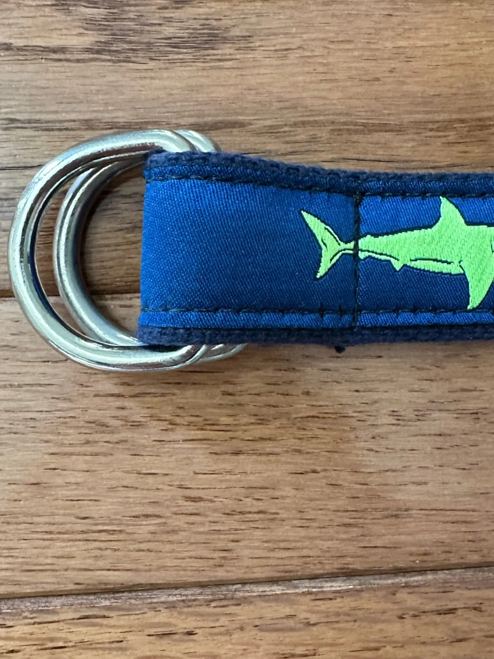 🦈 BELTED COW boys belt d-ring belt navy green sharks preppy youth belt small